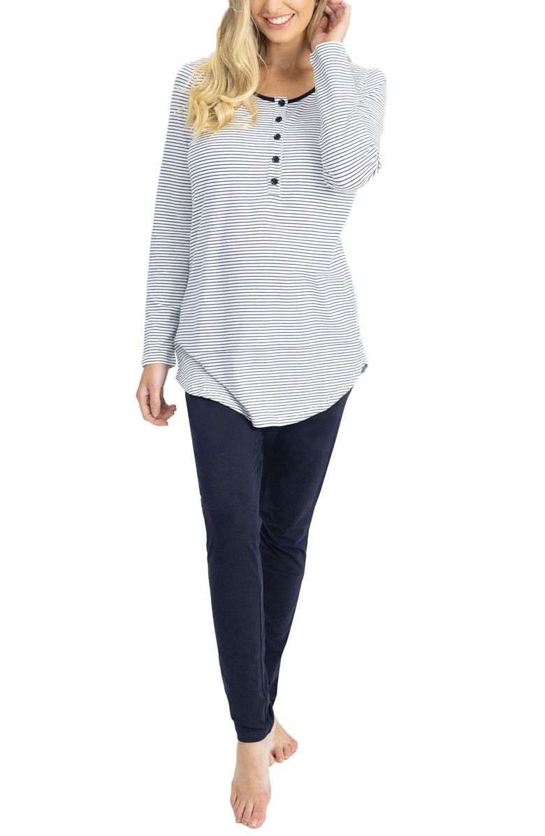 Angel Maternity Long Sleeve Top & Lounge Pants Maternity/Nursing Set, Main, color,