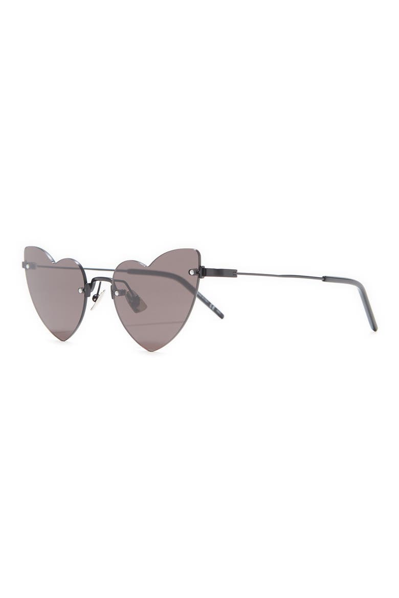 50mm Heart Sunglasses, Alternate, color, BLACK BLACK BLACK