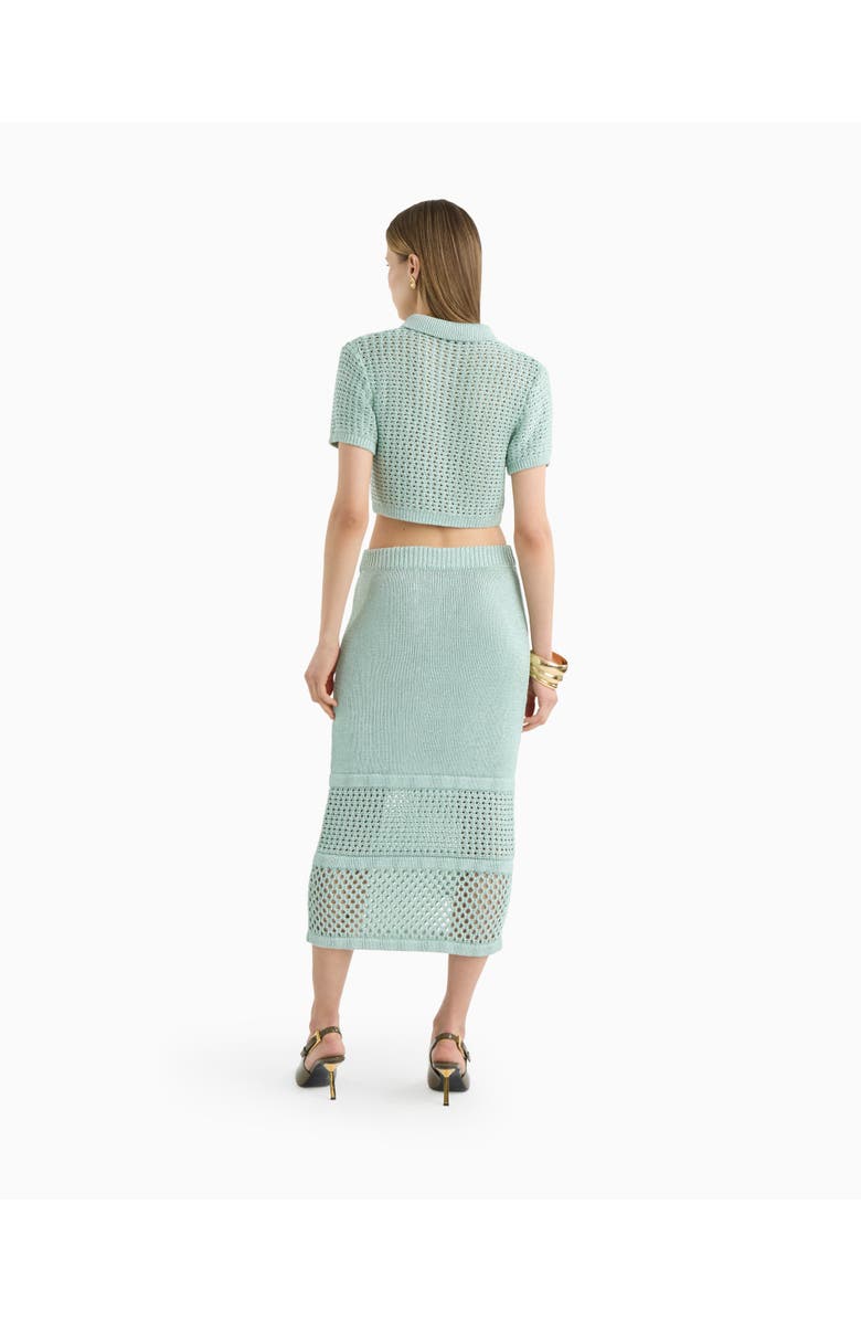 Dodiee Ruby crochet midi skirt, Alternate, color, Misty Jade