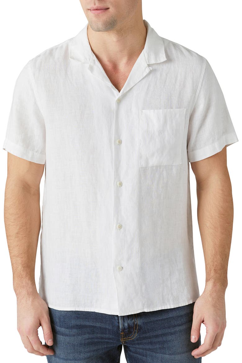 Short Sleeve Button-Up Shirt, Main, color, BRIGHT WHITE
