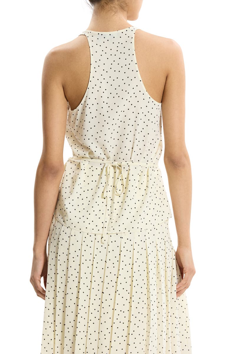 Theory Dot Print Belted Tank Top, Alternate, color, Ivory Multi