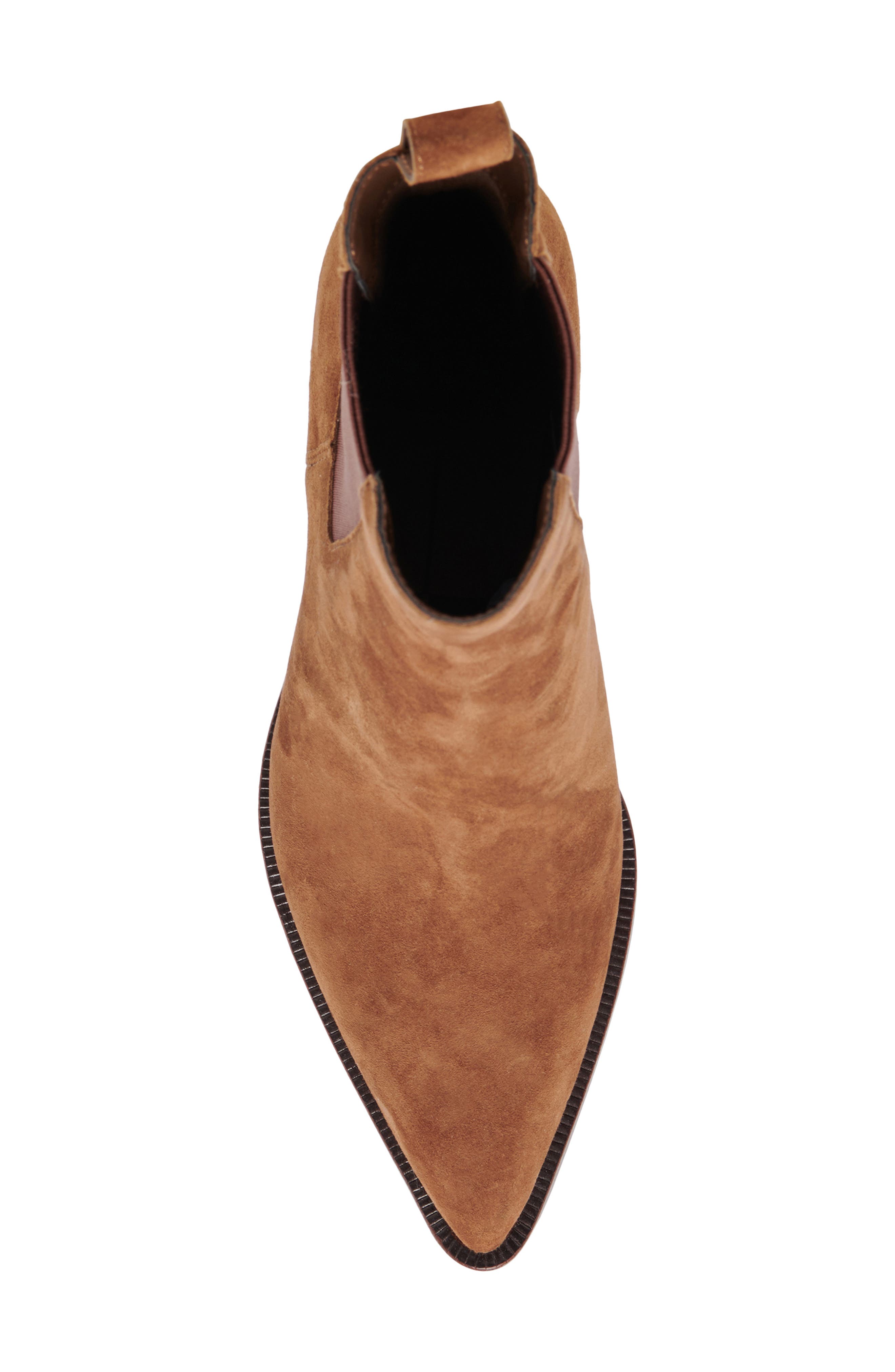 Shadie Waterproof Pointed Toe Chelsea Boot, Alternate, color, BROWN SUEDE