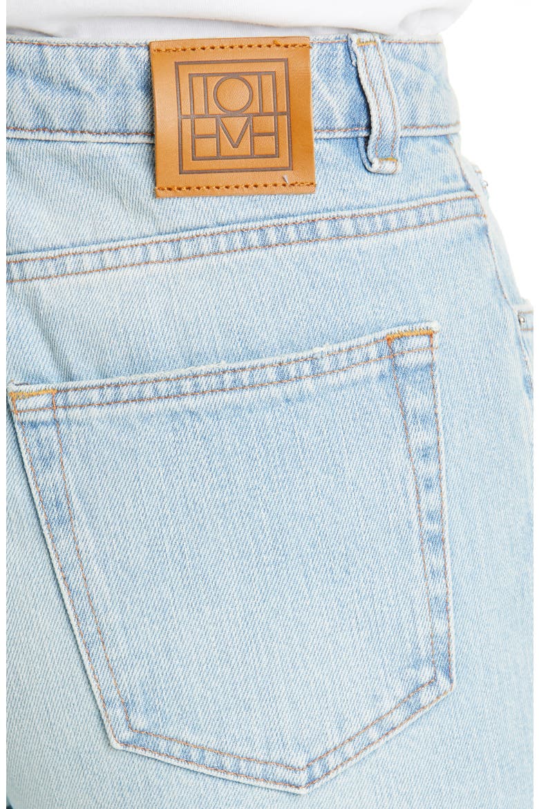 Totême High Waist Flare Crop Jeans, Alternate, color, LIGHT BLUE WASH