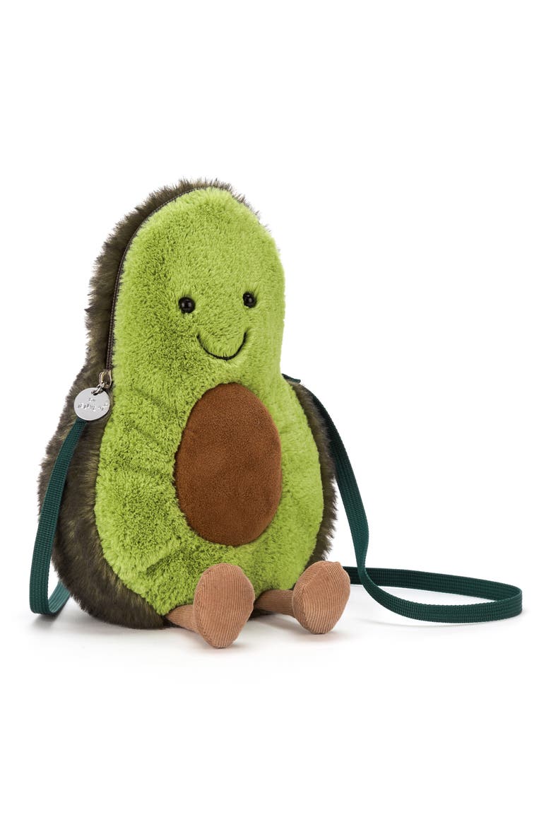Kids' Avocado Plush Crossbody Bag, Main, color, GREEN