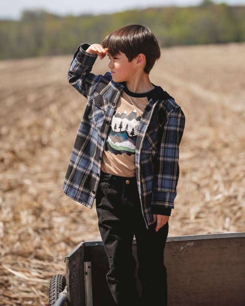 Deux Par Deux Long Raglan Sleeve Jersey Tee In Multi