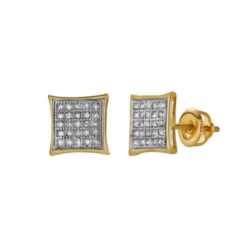 Luvmyjewelry Tempero 10k Yellow Gold Diamond Unisex Earrings In 10k Yellow Gold