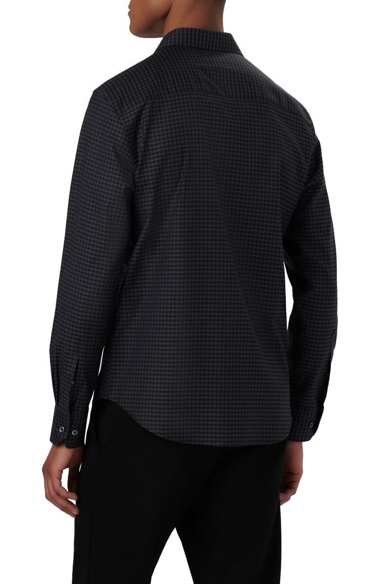 Bugatchi Axel Shaped Fit Gingham Stretch Cotton Button-Up Shirt, Alternate, color,