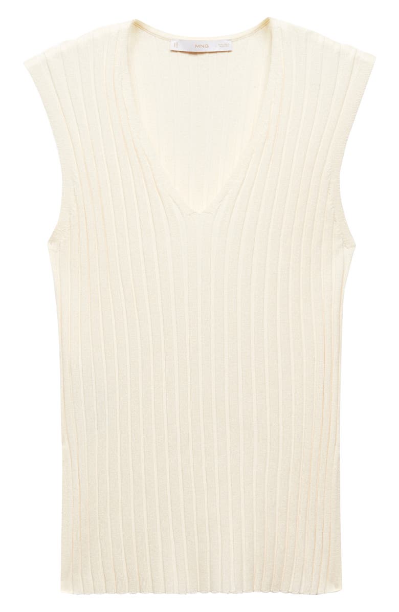 MANGO Rib V-Neck Sweater Tank, Alternate, color,