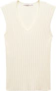 MANGO Rib V-Neck Sweater Tank
