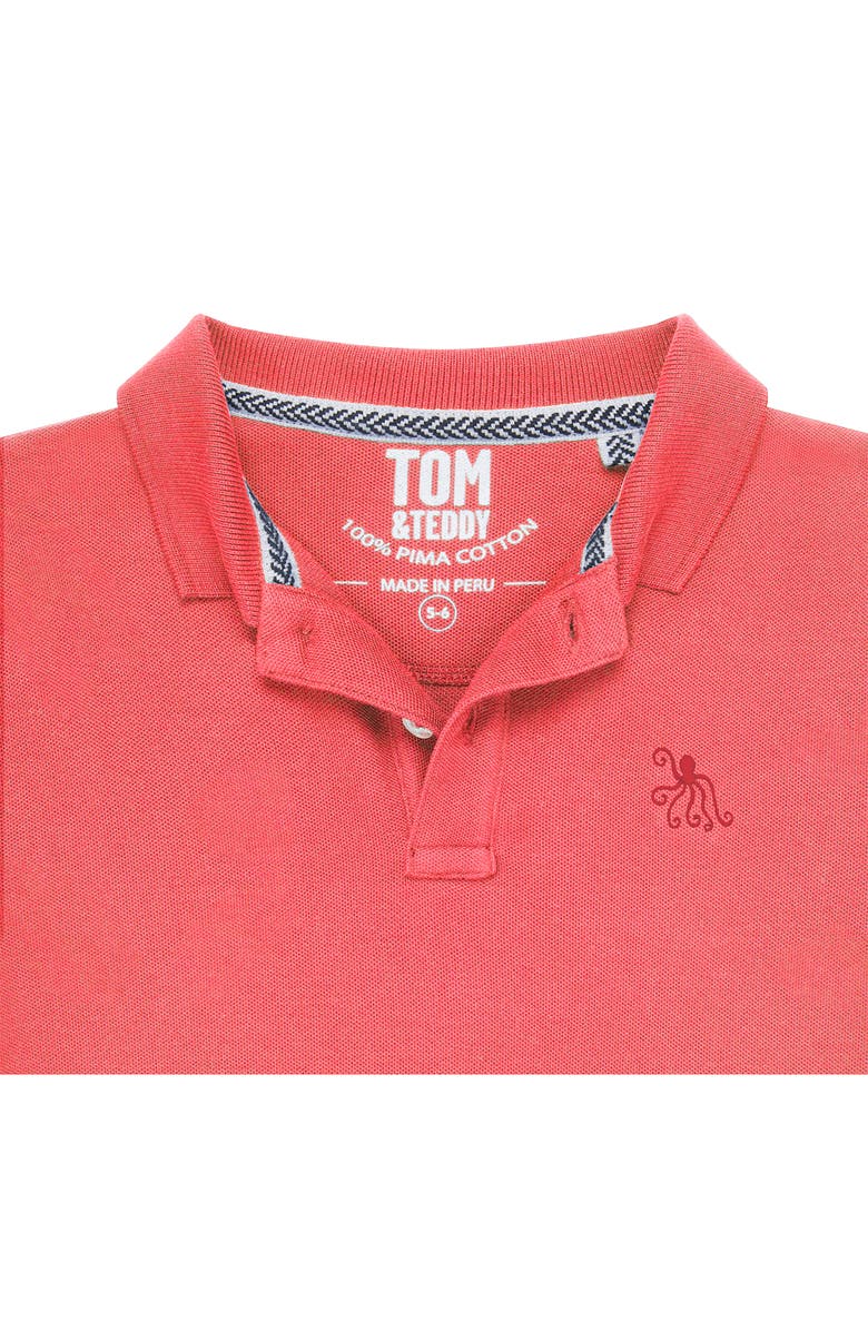 Tom & Teddy Kids' Pima Cotton Piqué Polo Shirt, Alternate, color, Watermelon