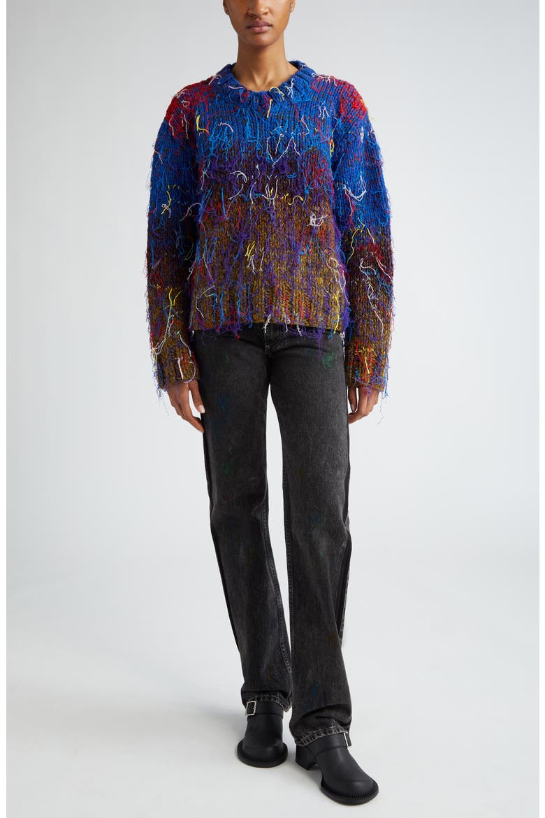 Wool Blend Sweater, Alternate, color, RED MIX COLORS