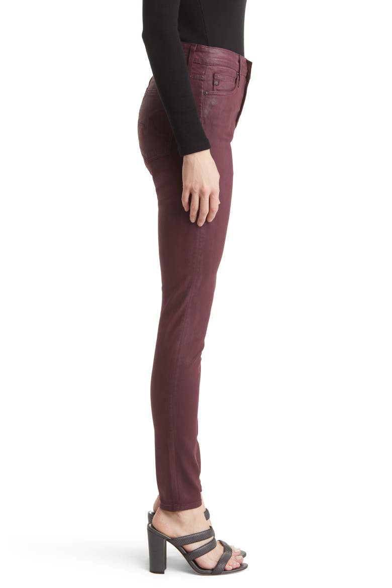 The Farrah High Rise Skinny Jeans, Alternate, color, LEATHERETTE LIGHT MAROON PEAK
