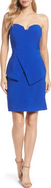 Adelyn Rae Strapless Peplum Sheath Dress