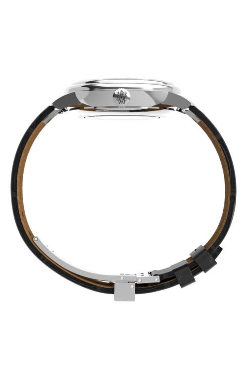Timex ® Waterbury Metropolitan Automatic Leather Strap Watch, 41mm In Black