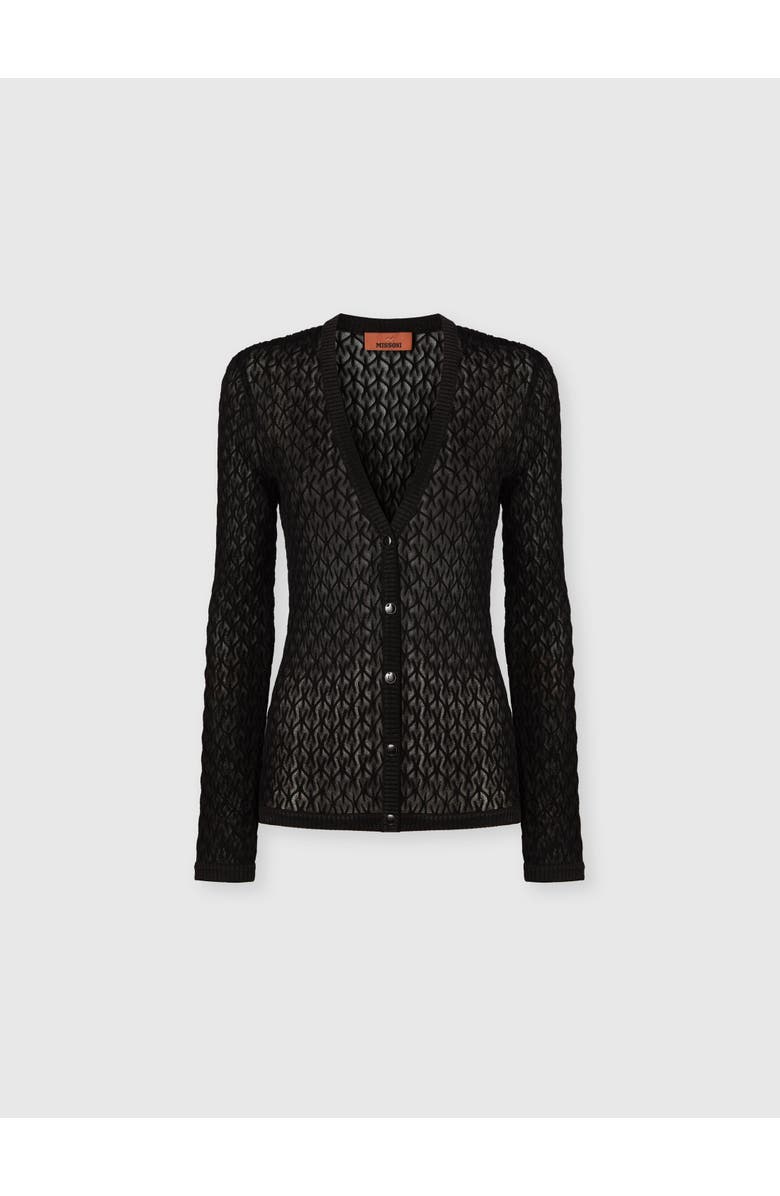Missoni Slim V-neck Cardigan In Lace, Main, color, Black