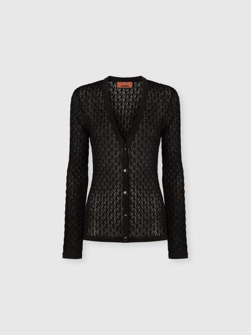 Missoni Slim V-neck Cardigan In Lace In Black