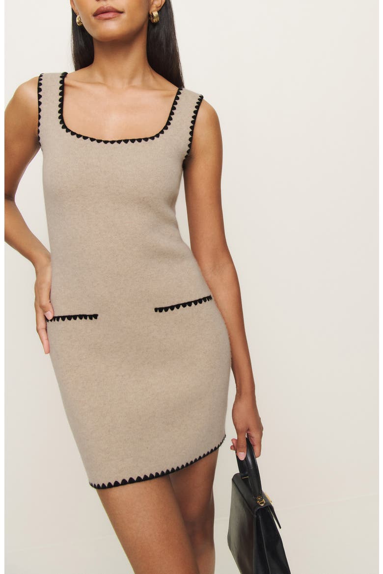 Isabelle Regenerative Wool Embroidered Minidress, Main, color, LINEN