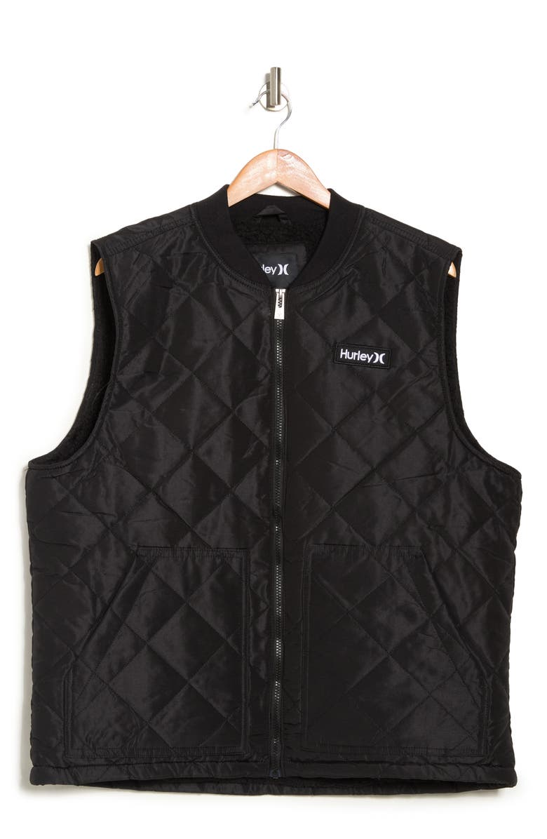 Hurley Malone Faux Shearling Lined Quilted Puffer Vest, Alternate, color, 