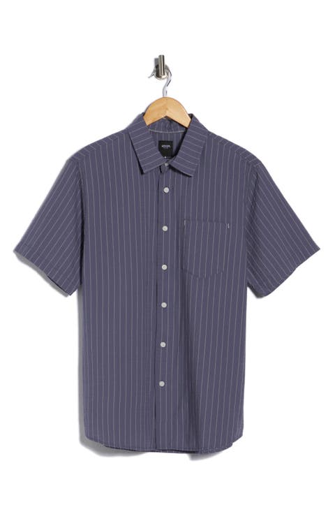 Jupiter Yarn Dyed Seersucker Short Sleeve Button-Up Shirt