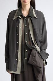 ACT N*1 Georgette Triple Layered Look Button-Up Shirt