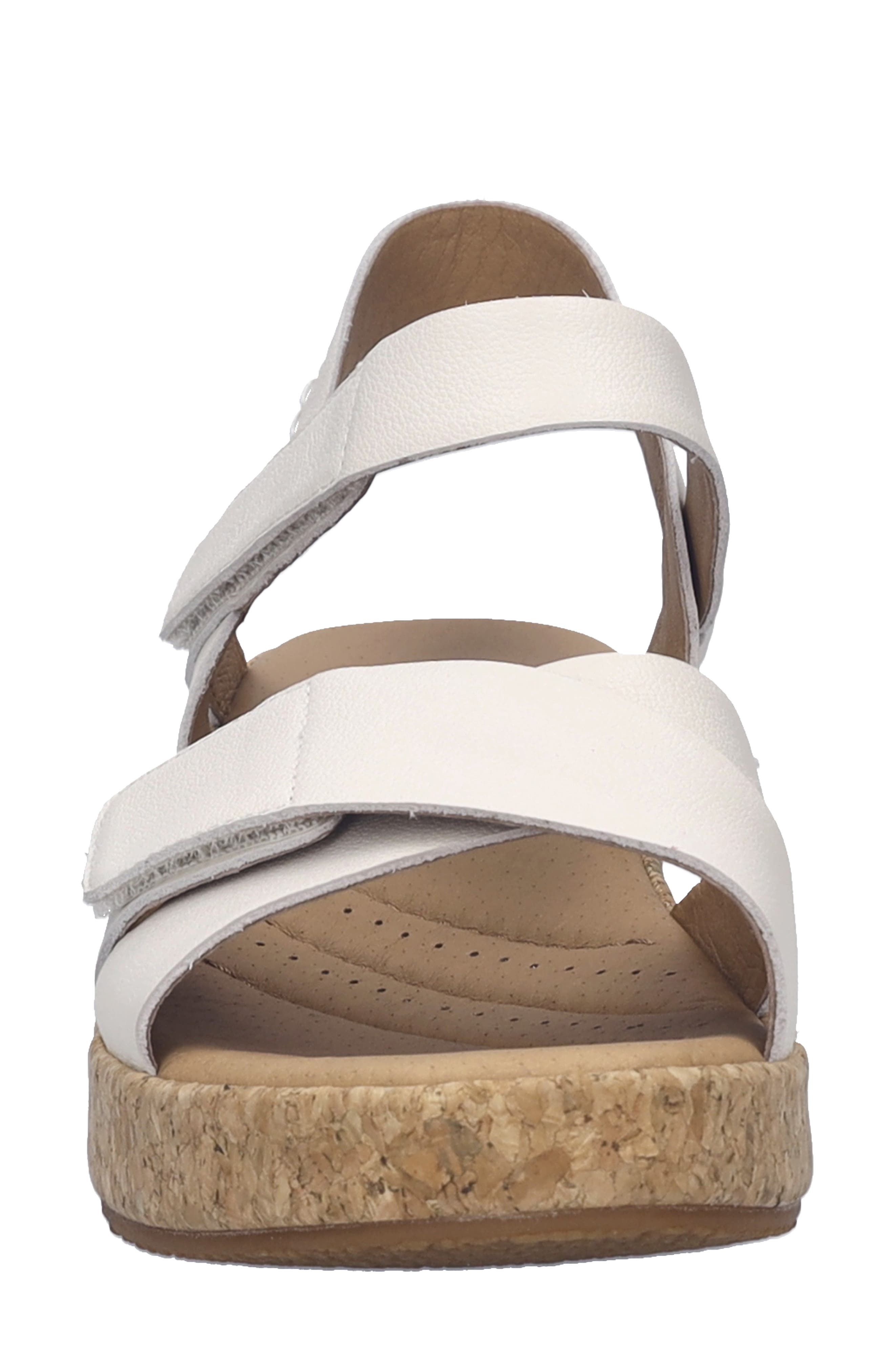 Evita 03 Slingback Platform Wedge Sandal, Alternate, color, WHITE LEATHER