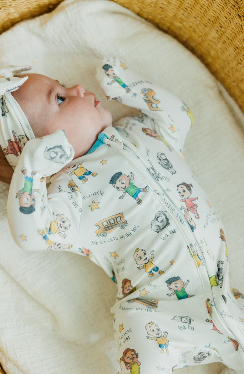 Copper Pearl Cocomelon Zip-Up Footie, Alternate, color, White Multi