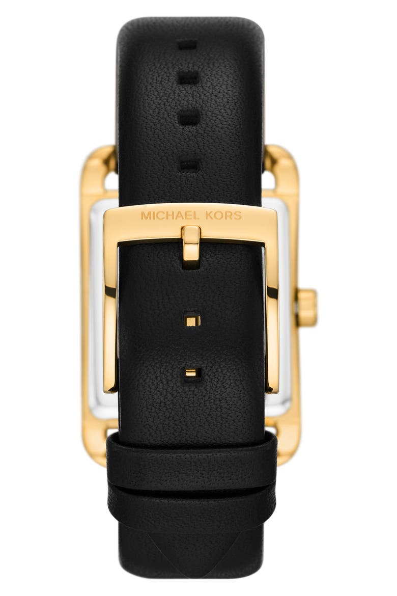 Monroe Leather Strap Watch, 27mm, Alternate, color, GOLD