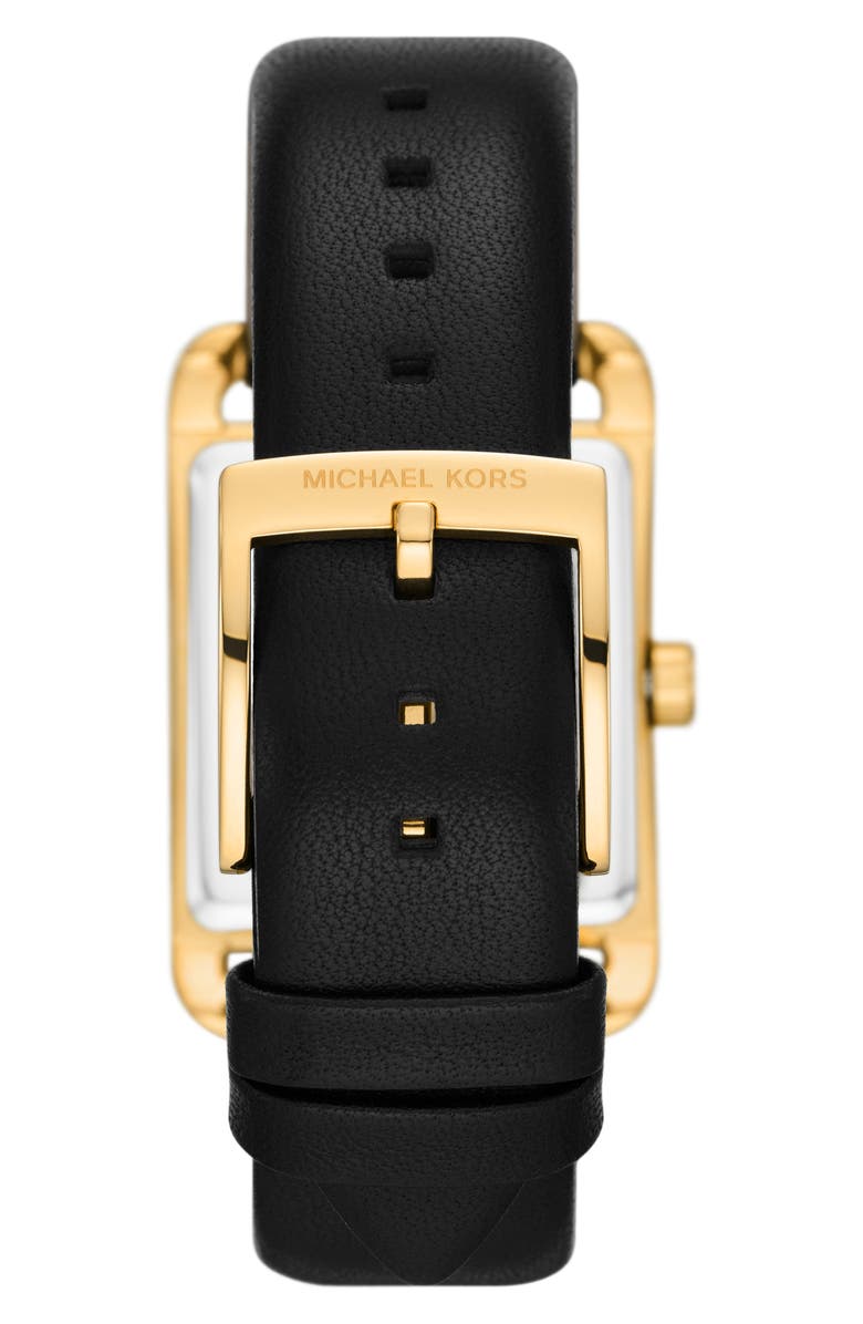 Michael Kors Monroe Leather Strap Watch, 27mm, Alternate, color, Gold