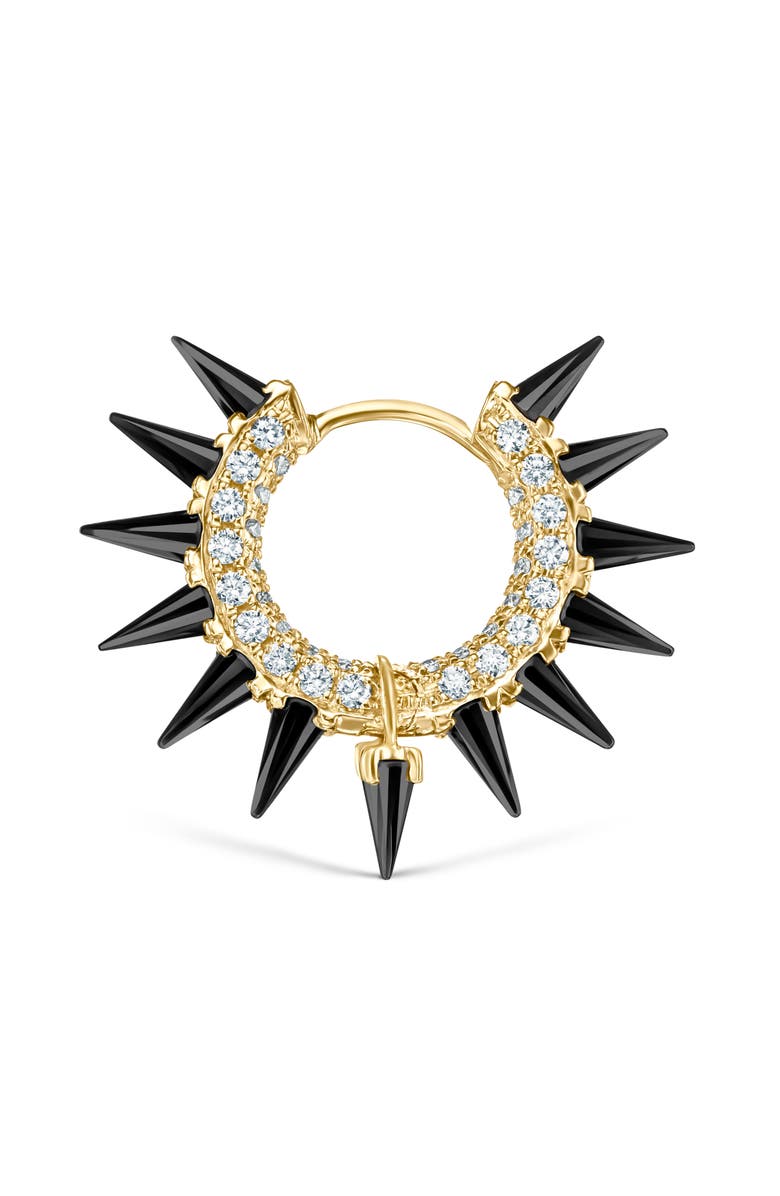 MARIA TASH Single Diamond & Moissanite Spike Hoop Earring, Alternate, color, Yellow Gold