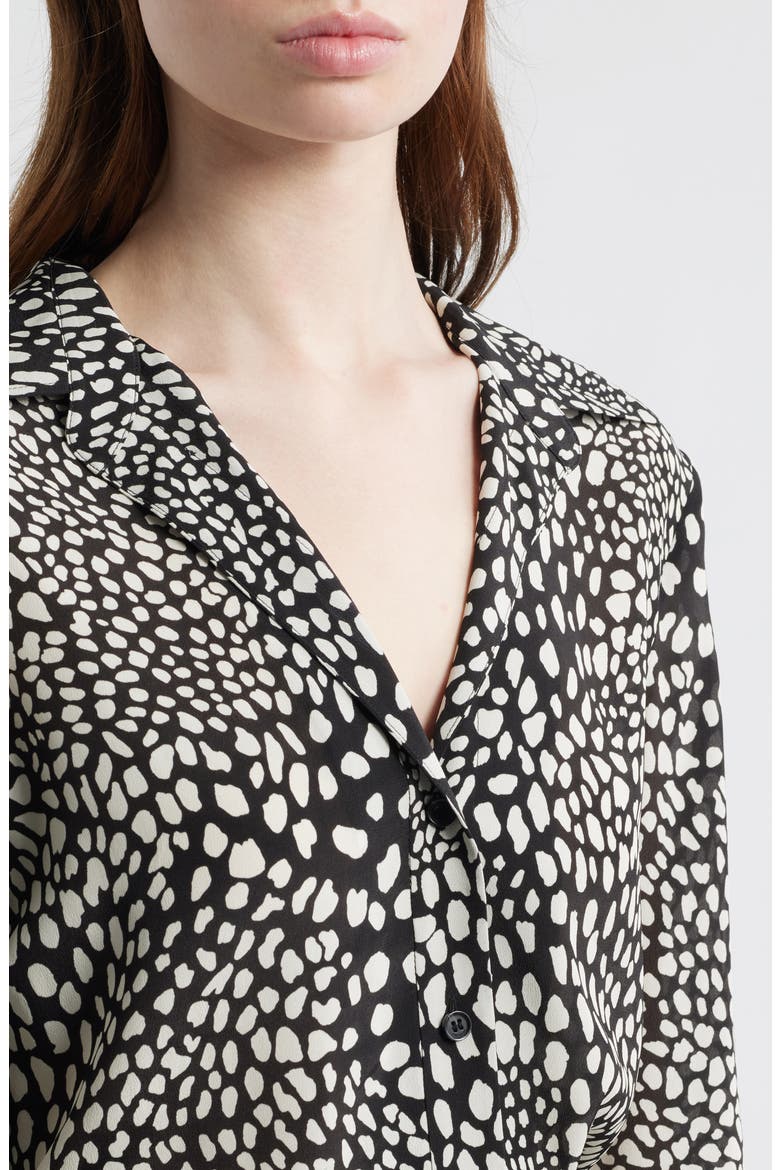Sade Printed Button-Up Shirt, Alternate, color, BLACK