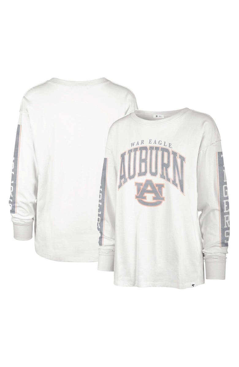 '47 Women's '47 Cream Auburn Tigers Statement SOA 3-Hit Long Sleeve T-Shirt, Main, color, White
