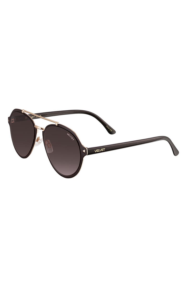 Velvet Eyewear Jesse 55mm Aviator Sunglasses, Alternate, color, 
