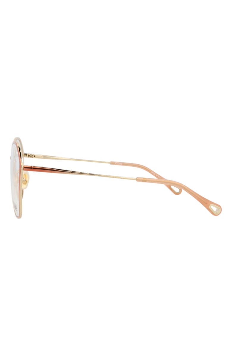 Chloé 53mm Round Optical Glasses, Alternate, color, Nude Nude Transparent