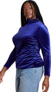 ELOQUII Velvet Mockneck Top