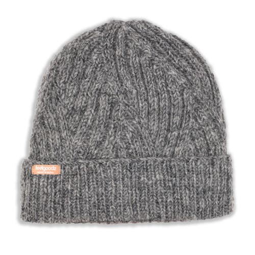 Feelgoodz Artisan Hand-knit Vienna Beanie Hat In Gray