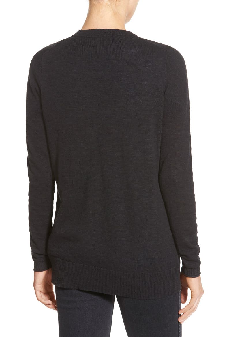 'Logan' Patch Pocket Cardigan, Alternate, color, TRUE BLACK