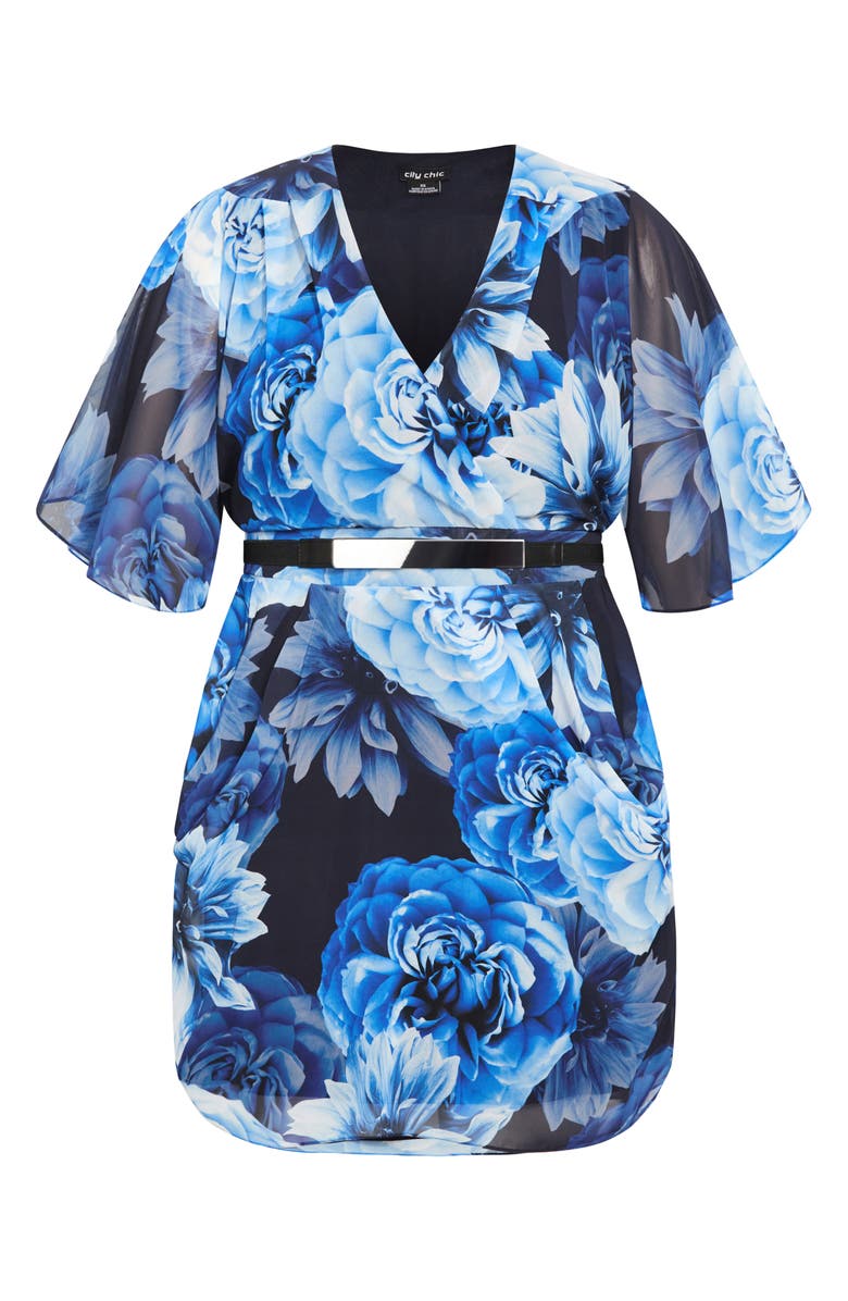 city chic blue floral dress CITY CHIC BLUE FLORAL DRESS SZ 22