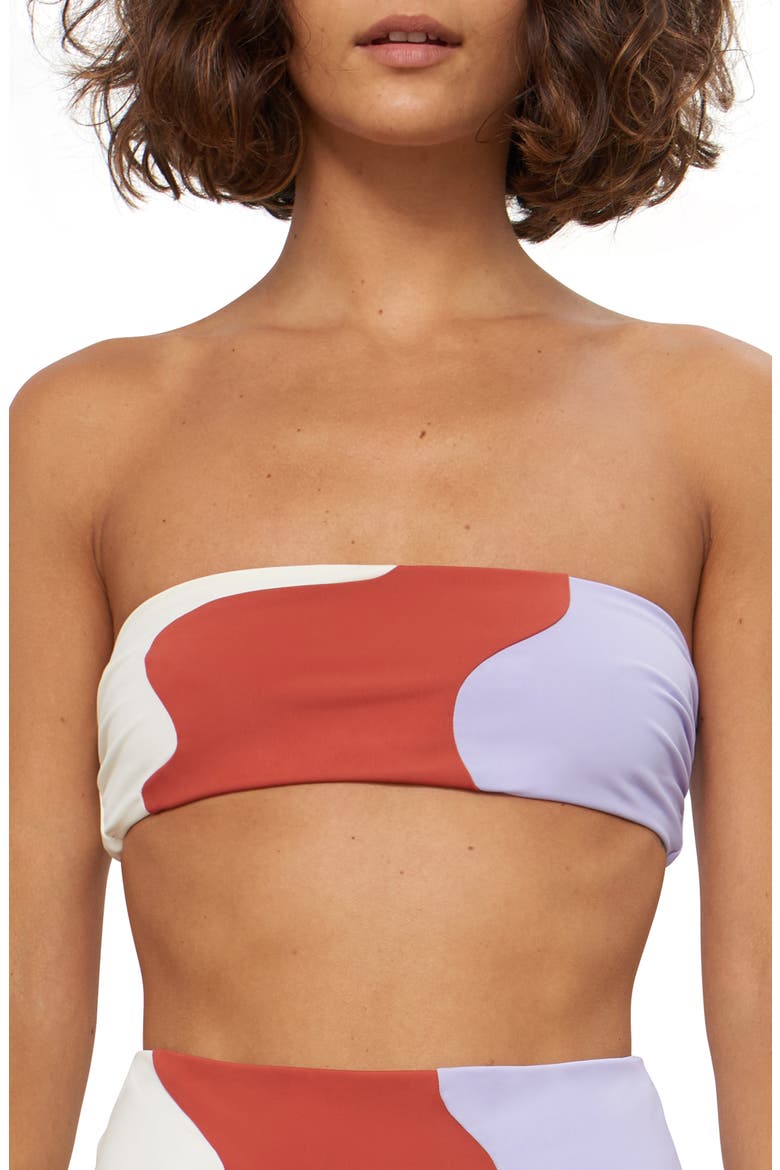 Abigail Bandeau Bikini Top, Main, color, LILAC MULTI