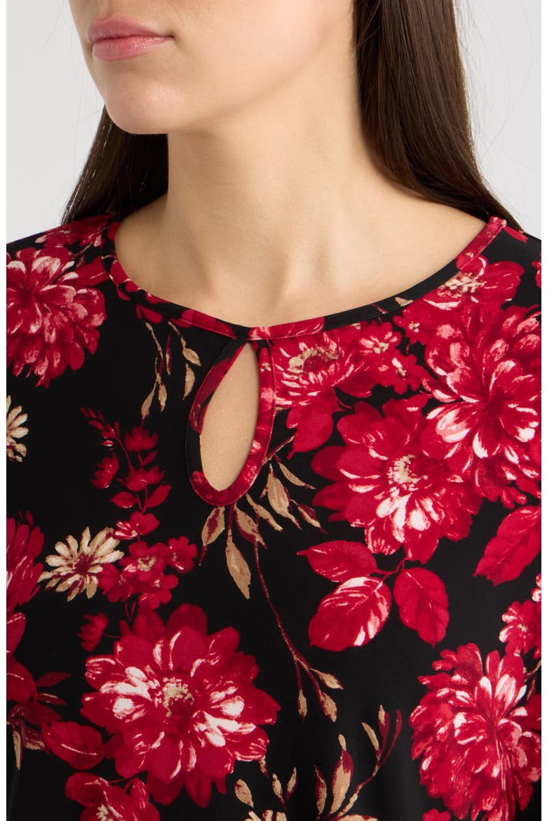 Keyhole Long Sleeve Top, Alternate, color, ANNE BLACK MULTI