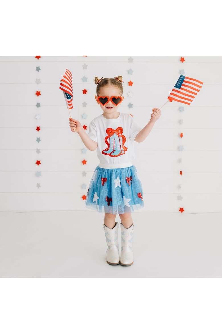 Patriotic Cowgirl Patch Short Sleeve T-Shirt, Alternate, color, White