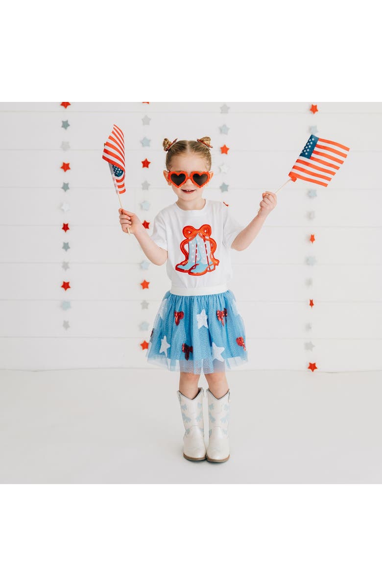 Sweet Wink Patriotic Cowgirl Patch Short Sleeve T-Shirt, Alternate, color, White