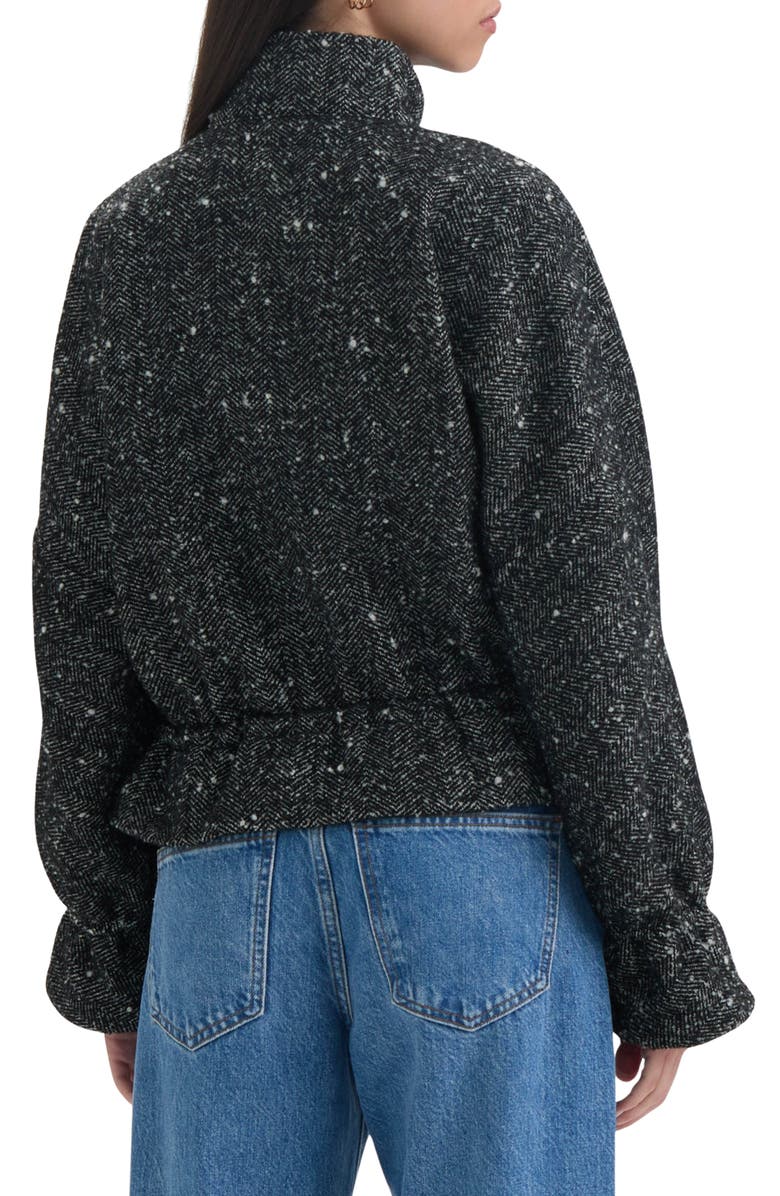 NVLT Peplum Waist Dolman Jacket, Alternate, color, Black Herringbone