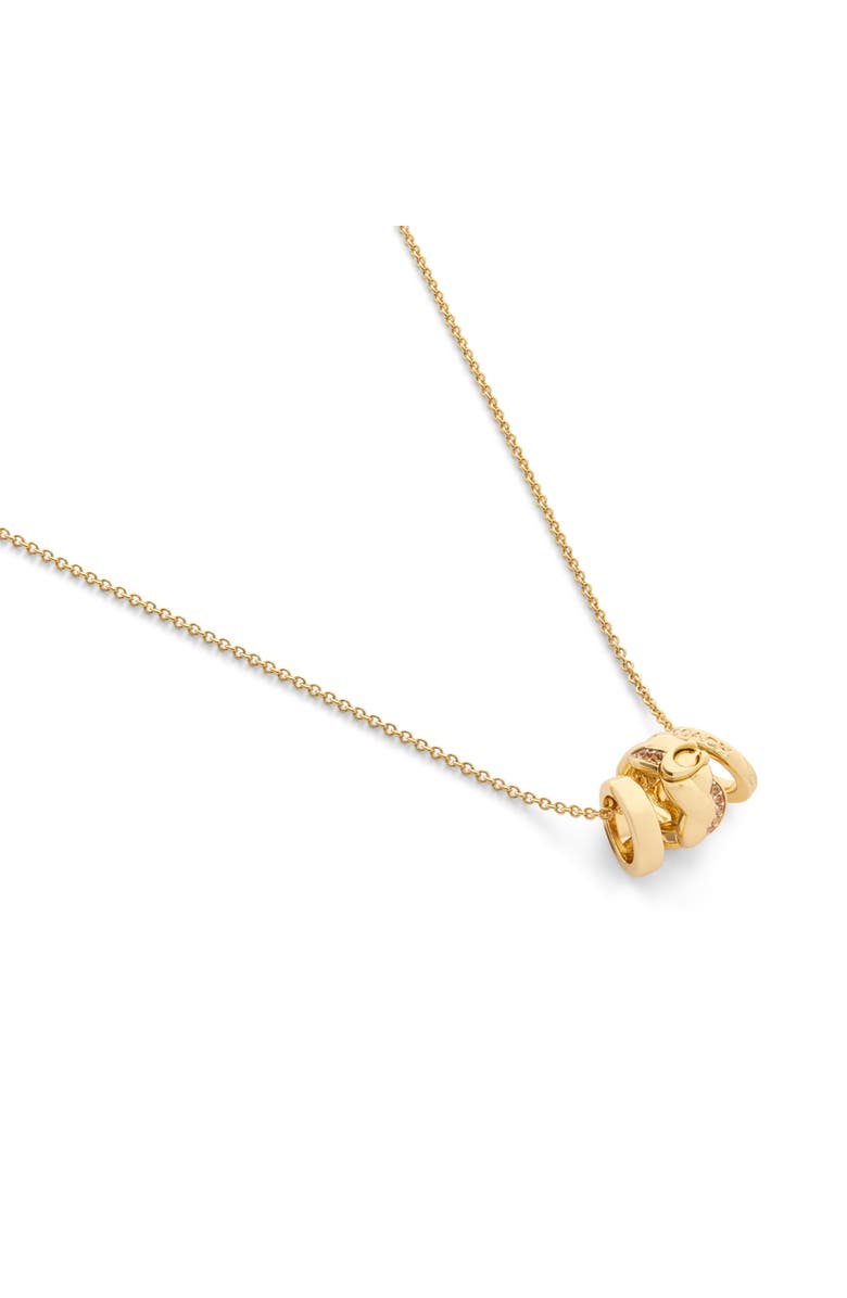 COACH Braided Signature Rondelle Pendant Necklace, Alternate, color, 