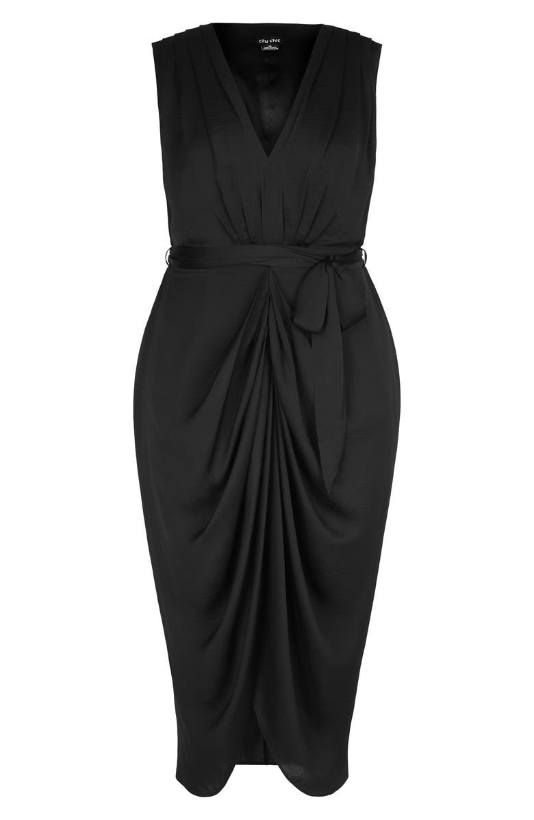 City Chic Drape Front Sheath Dress, Alternate, color,