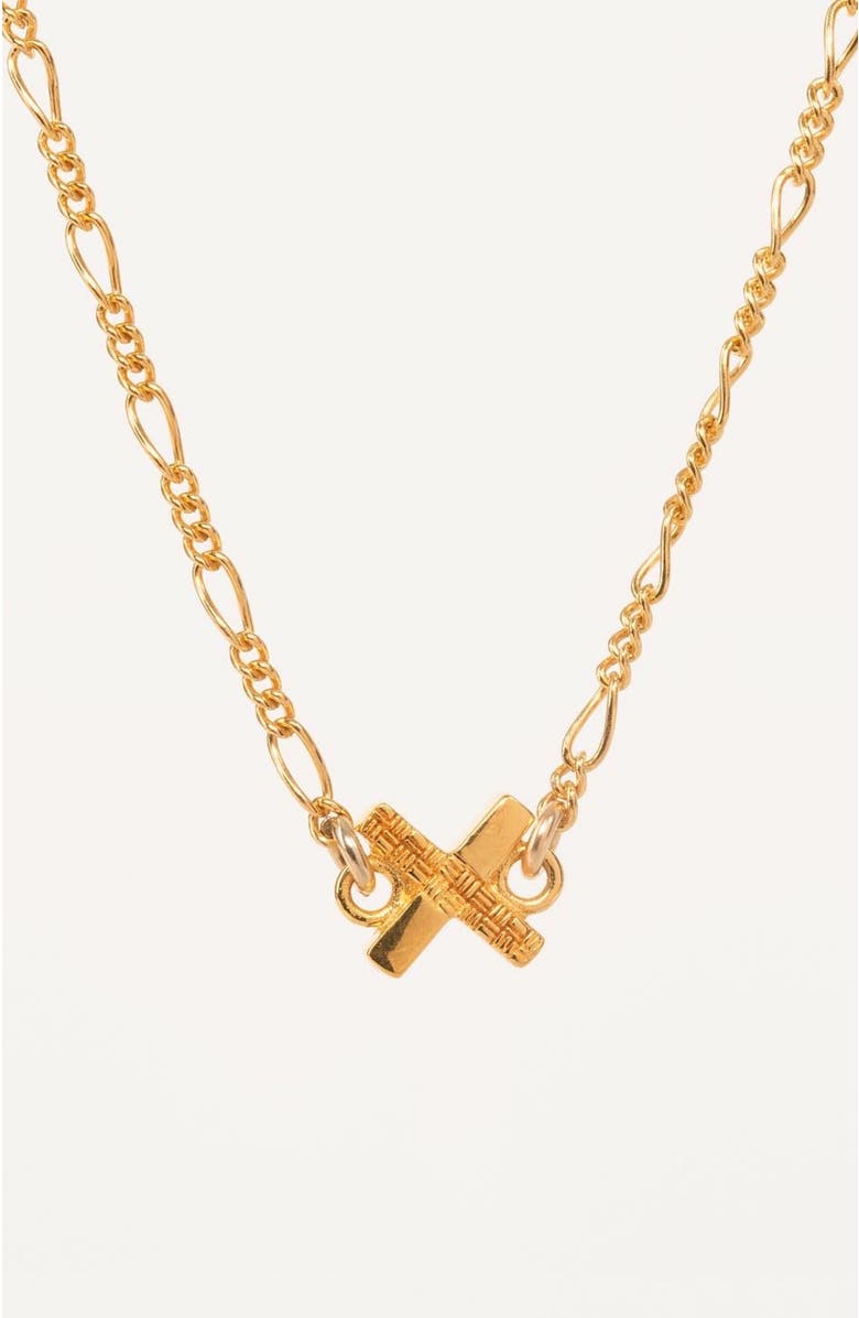 Gwen Beloti Woven X Charm Necklace, Main, color, Gold