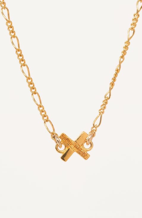 Woven X Charm Necklace