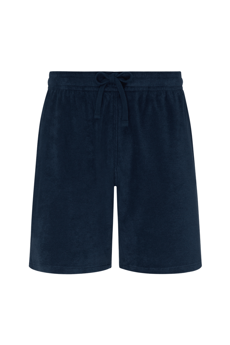 Men's Solid Organic Terry Bermuda Shorts, Main, color, BLEU MARINE