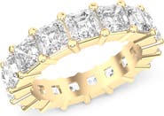 HauteCarat Asscher Cut Lab Created Diamond Eternity Band Ring
