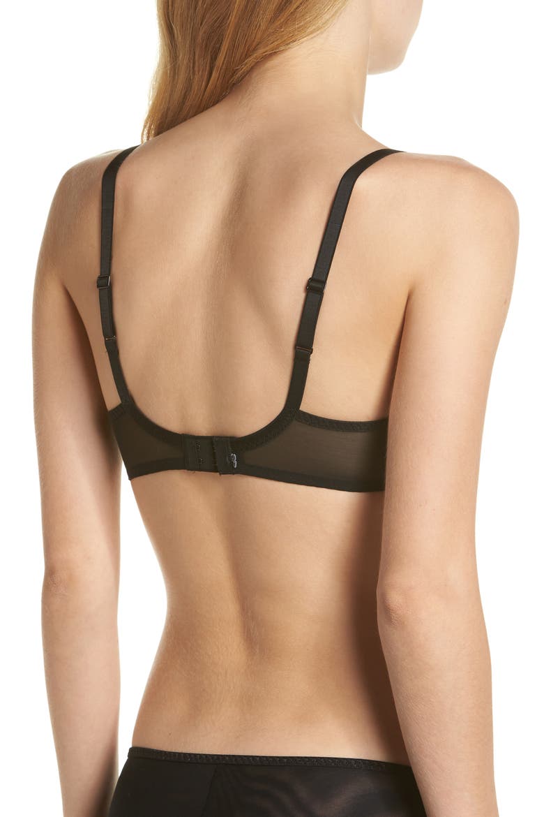 'Byzance' Underwire Plunge Bra, Alternate, color, BLACK