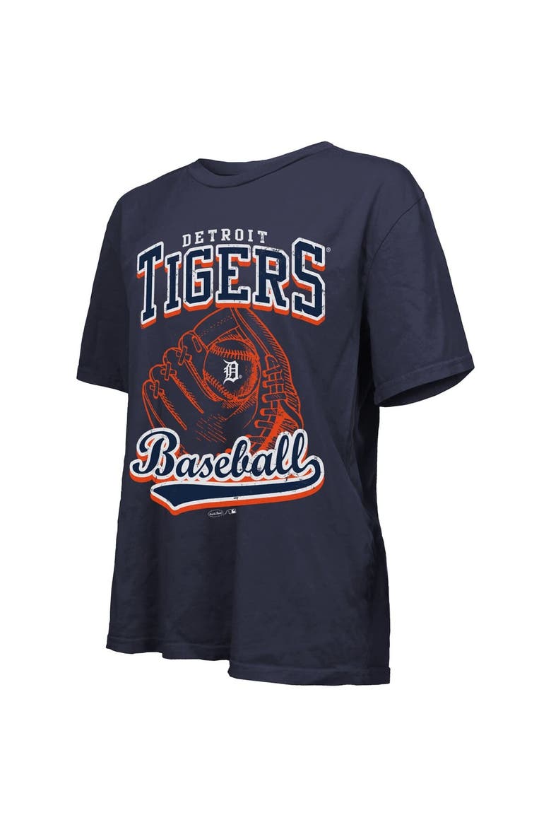 Women's Majestic Threads Navy Detroit Tigers Oversized First Base T-Shirt, Alternate, color, Navy